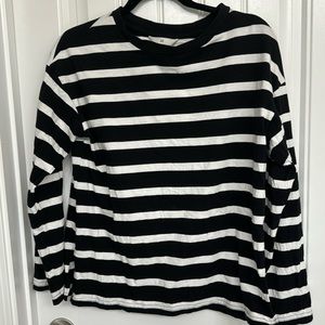 Stripped White and Black Tee